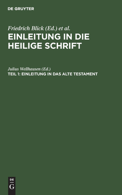 Einleitung in das Alte Testament Einleitung in das Alte Testament