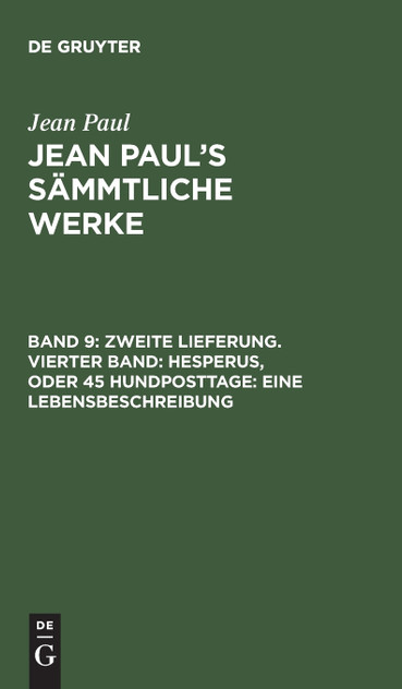 Jean Paul's Sämmtliche Werke, Band 9, Zweite Lieferung. Vierter Band