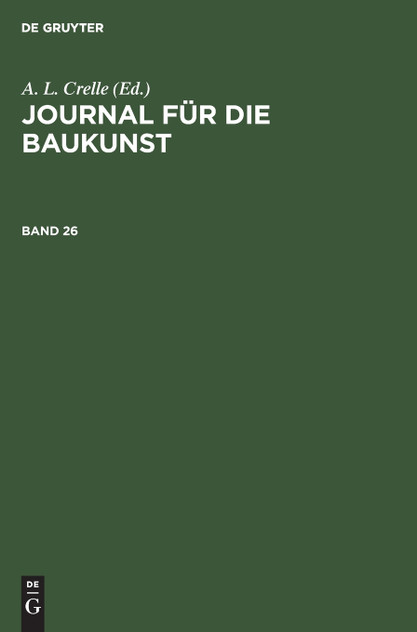 Journal für die Baukunst Journal für die Baukunst Journal für die Baukunst Journal für die Baukunst