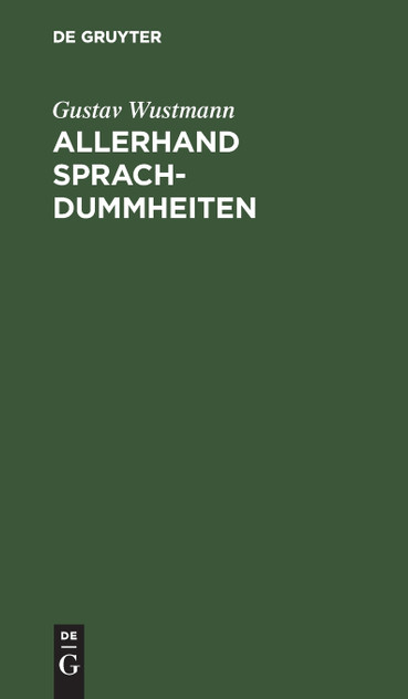 Allerhand Sprachdummheiten Allerhand Sprachdummheiten