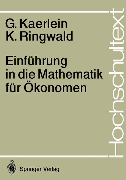 Einfuhrung in Die Mathematik Fur Okonomen