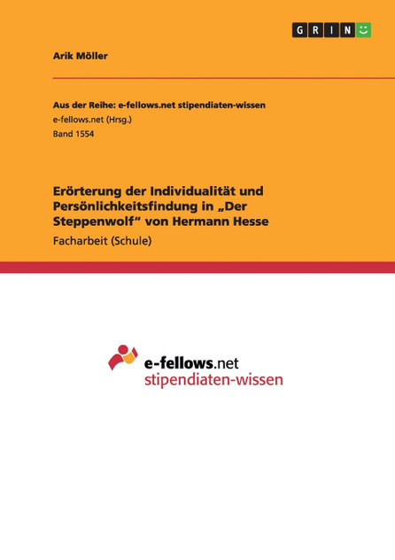 Erörterung der Individualität und Persönlichkeitsfindung in „Der Steppenwolf" von Hermann Hesse Erörterung der Individualität und Persönlichkeitsfindung in „Der Steppenwolf" von Hermann Hesse