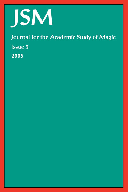 Journal for the Academic Study of Magic 3 Journal for the Academic Study of Magic 3