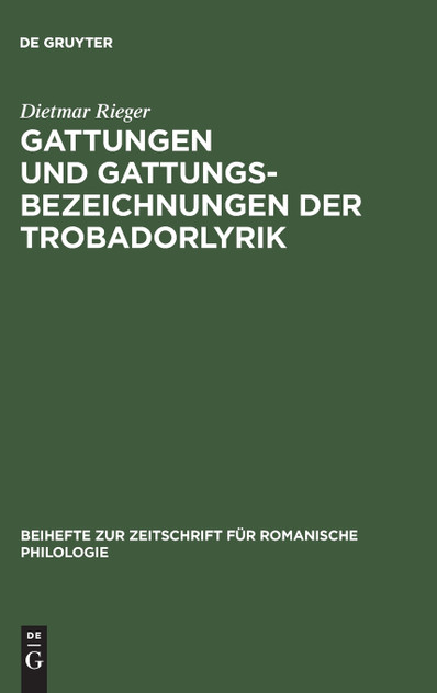 Gattungen und Gattungsbezeichnungen der Trobadorlyrik Gattungen und Gattungsbezeichnungen der Trobadorlyrik