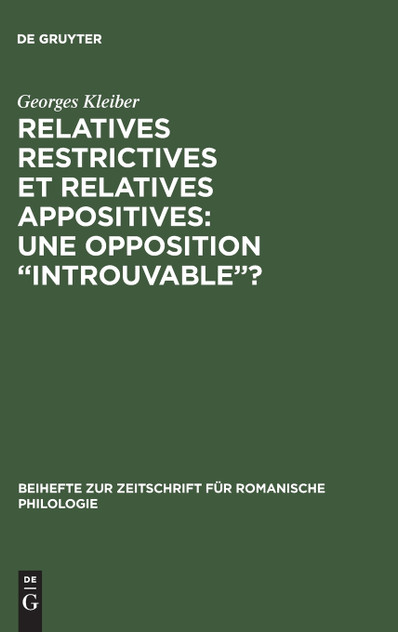Relatives restrictives et relatives appositives