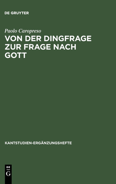 Von der Dingfrage zur Frage nach Gott