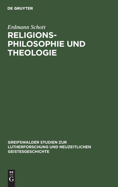 Religionsphilosophie und Theologie Religionsphilosophie und Theologie