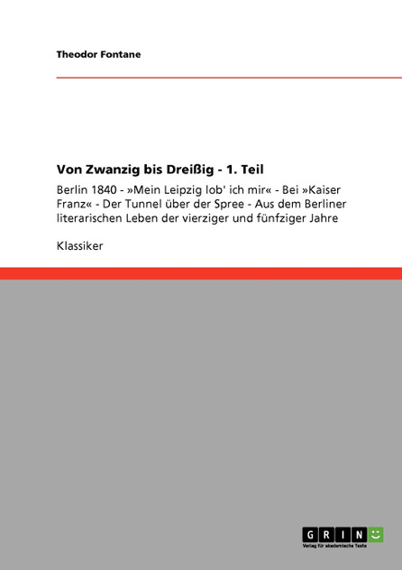Von Zwanzig bis Dreißig - 1. Teil Von Zwanzig bis Dreißig - 1. Teil