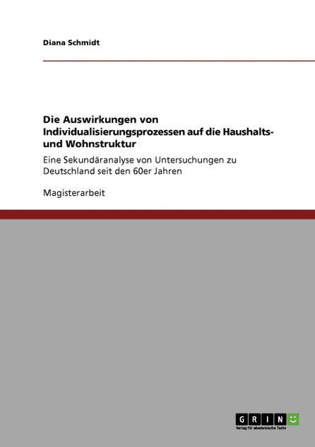 Die Auswirkungen von Individualisierungsprozessen auf die Haushalts- und Wohnstruktur Die Auswirkungen von Individualisierungsprozessen auf die Haushalts- und Wohnstruktur