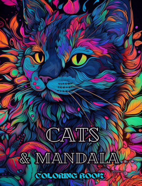 Cats with Mandalas - Adult Coloring Book. Beautiful Coloring Pages Cats with Mandalas - Adult Coloring Book. Beautiful Coloring Pages