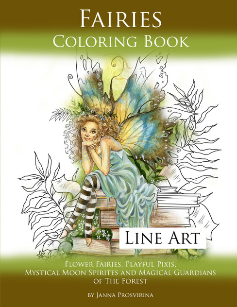 Fairies Coloring Book Line Art Fairies Coloring Book Line Art