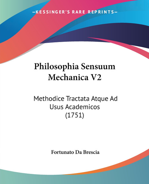 Philosophia Sensuum Mechanica V2 Philosophia Sensuum Mechanica V2