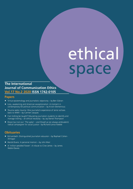 Ethical Space Vol.17 Issue 2 Ethical Space Vol.17 Issue 2