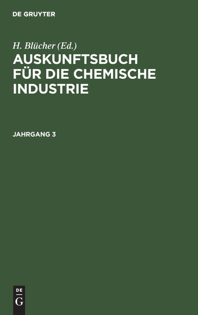 Auskunftsbuch für die chemische Industrie Auskunftsbuch für die chemische Industrie
