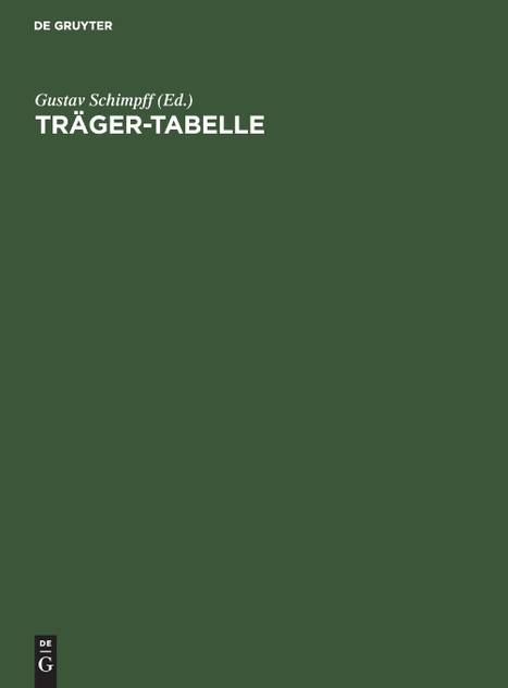 Träger-Tabelle Träger-Tabelle