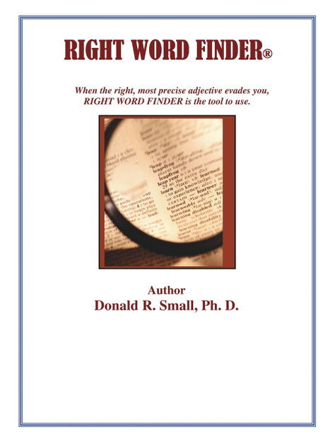 RIGHT WORD FINDER RIGHT WORD FINDER