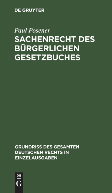 Sachenrecht des Bürgerlichen Gesetzbuches