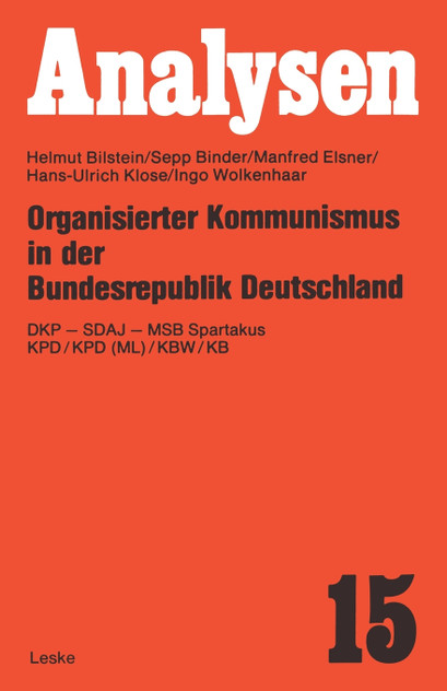 Organisierter Kommunismus in Der Bundesrepublik Deutschland Organisierter Kommunismus in Der Bundesrepublik Deutschland