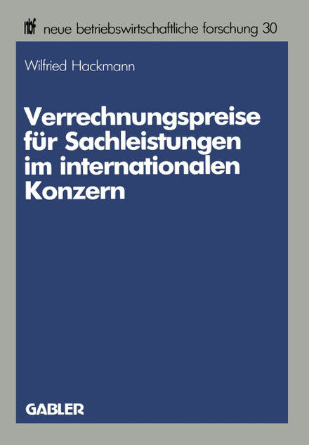 Verrechnungspreise für Sachleistungen im internationalen Konzern Verrechnungspreise für Sachleistungen im internationalen Konzern