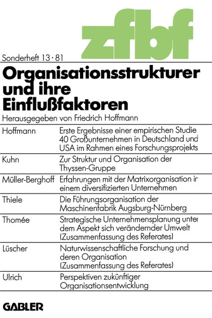 Organisationsstrukturen Und Ihre Einflussfaktoren