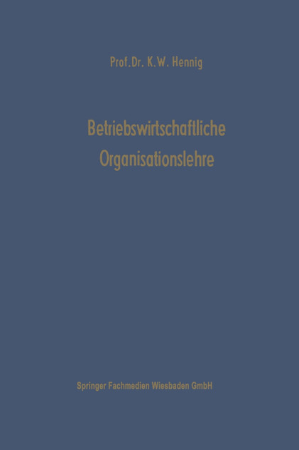 Betriebswirtschaftliche Organisationslehre