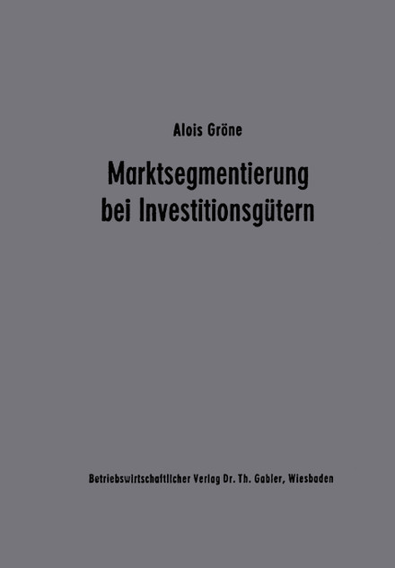 Marktsegmentierung bei Investitionsgütern Marktsegmentierung bei Investitionsgütern