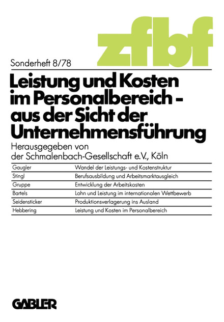 Leistung und Kosten im Personalbereich Leistung und Kosten im Personalbereich