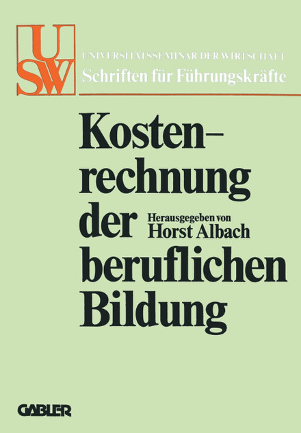 Kostenrechnung der beruflichen Bildung Kostenrechnung der beruflichen Bildung