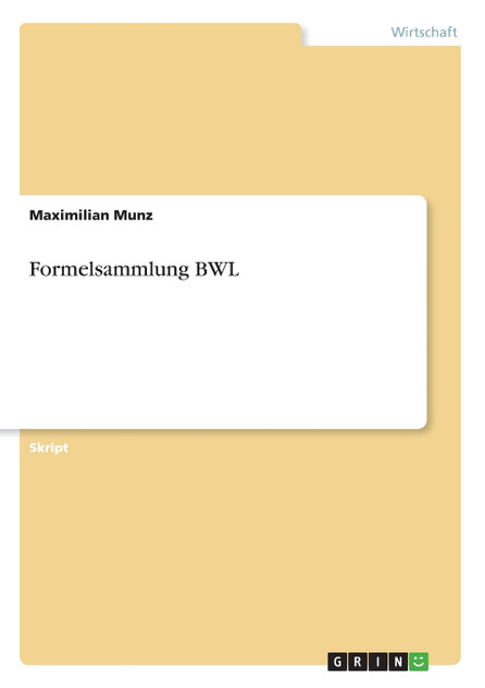 Formelsammlung BWL