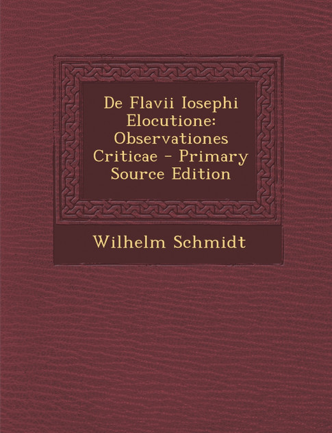 de Flavii Iosephi Elocutione de Flavii Iosephi Elocutione