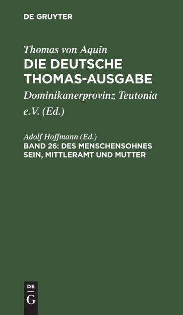 Des Menschensohnes Sein, Mittleramt und Mutter