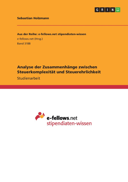Analyse der Zusammenhänge zwischen Steuerkomplexität und Steuerehrlichkeit