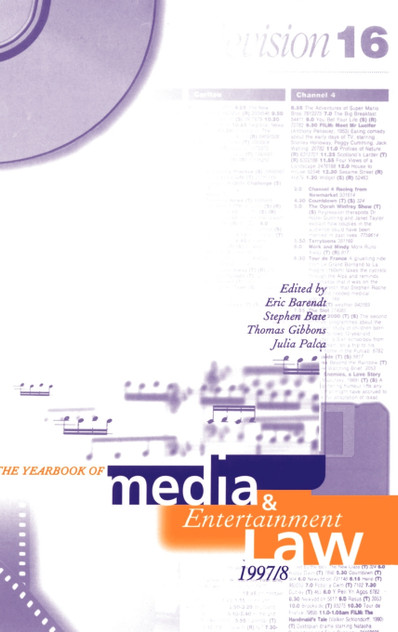 The Yearbook of Media and Entertainment Law The Yearbook of Media and Entertainment Law