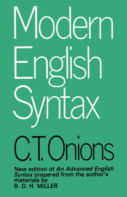 Modern English Syntax Modern English Syntax