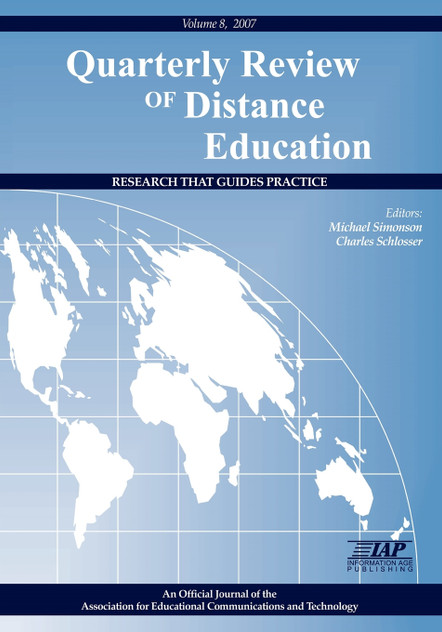 Quarterly Review of Distance Education Volume 8 Book Quarterly Review of Distance Education Volume 8 Book