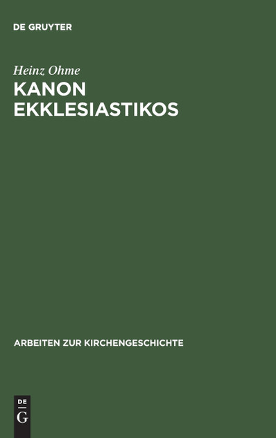 Kanon ekklesiastikos Kanon ekklesiastikos