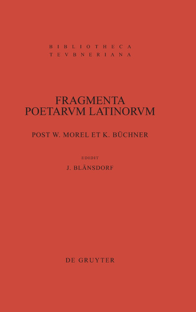 Fragmenta poetarum Latinorum epicorum et lyricorum Fragmenta poetarum Latinorum epicorum et lyricorum