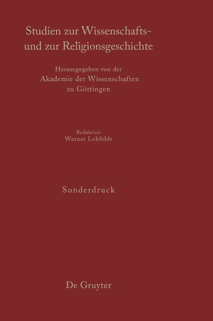 Studien zur Wissenschafts- und zur Religionsgeschichte Studien zur Wissenschafts- und zur Religionsgeschichte