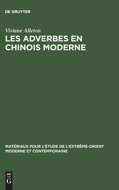 Les adverbes en chinois moderne