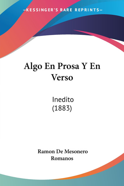 Algo En Prosa Y En Verso Algo En Prosa Y En Verso