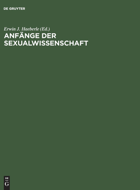 Anfänge der Sexualwissenschaft