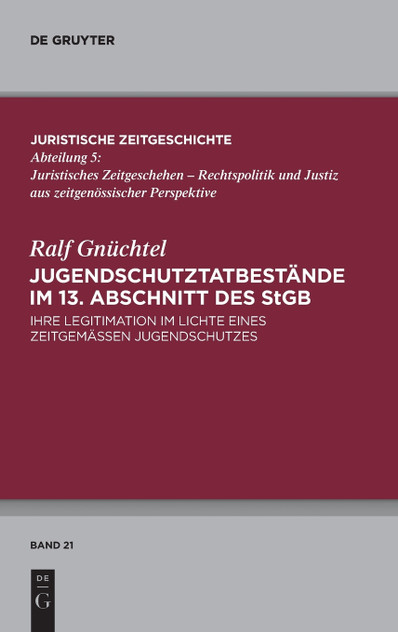 Jugendschutztatbestände im 13. Abschnitt des StGB
