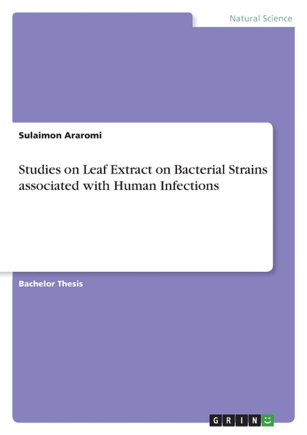 Studies on Leaf Extract on Bacterial Strains associated with Human Infections
