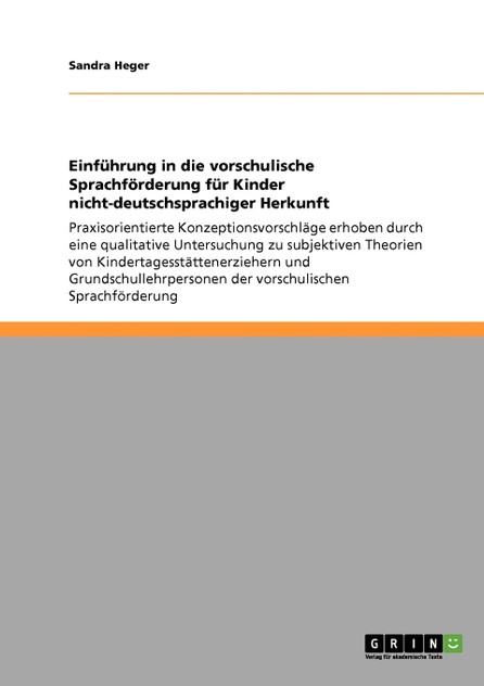 Einführung in die vorschulische Sprachförderung für Kinder nicht-deutschsprachiger Herkunft Einführung in die vorschulische Sprachförderung für Kinder nicht-deutschsprachiger Herkunft