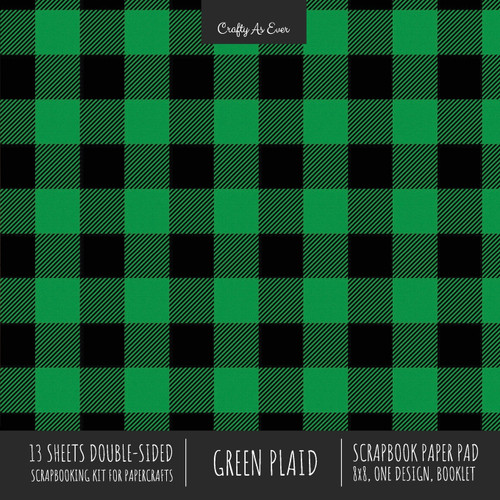 Green Plaid Scrapbook Paper Pad 8x8 Decorative Scrapbooking Kit for Cardmaking Gifts, DIY Crafts, Printmaking, Papercrafts, Check Pattern Designer Paper Green Plaid Scrapbook Paper Pad 8x8 Decorative Scrapbooking Kit for Cardmaking Gifts, DIY Crafts, Printmaking, Papercrafts, Check Pattern Designer Paper