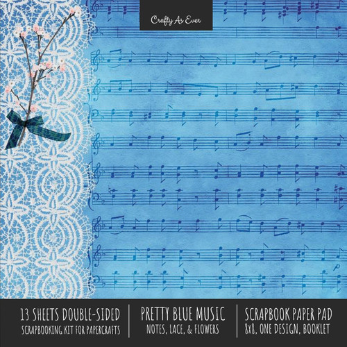 Pretty Blue Music Scrapbook Paper Pad 8x8 Decorative Scrapbooking Kit for Cardmaking Gifts, DIY Crafts, Printmaking, Papercrafts, Notes Lace Flowers Designer Paper Pretty Blue Music Scrapbook Paper Pad 8x8 Decorative Scrapbooking Kit for Cardmaking Gifts, DIY Crafts, Printmaking, Papercrafts, Notes Lace Flowers Designer Paper