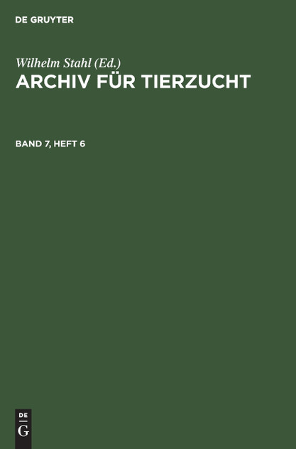 Archiv für Tierzucht Archiv für Tierzucht