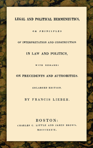 Legal and Political Hermeneutics Legal and Political Hermeneutics