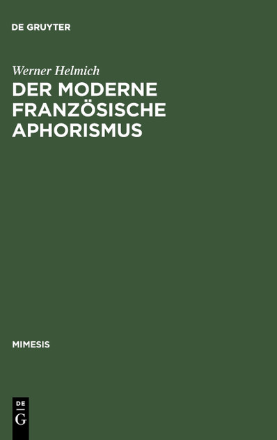Der moderne französische Aphorismus