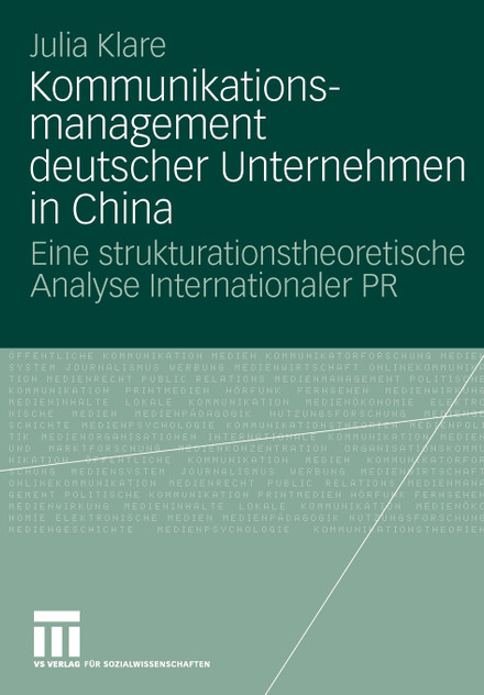 Kommunikationsmanagement deutscher Unternehmen in China Kommunikationsmanagement deutscher Unternehmen in China
